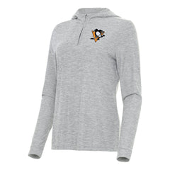 Pittsburgh Penguins Antigua Women's Daybreak Quarter-Zip Hoodie - Heather Gray | NHL on sale