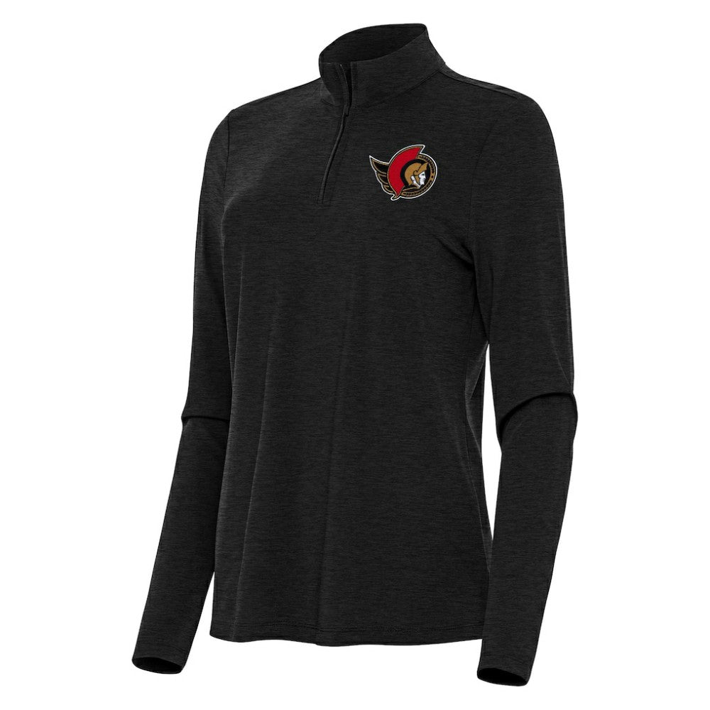 Ottawa Senators Antigua Women's Bright Quarter-Zip Top - Heather Black | NHL near me