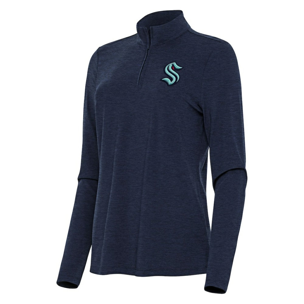Seattle Kraken Antigua Women's Bright Quarter-Zip Top - Heather Navy | NHL discount