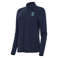 Seattle Kraken Antigua Women's Bright Quarter-Zip Top - Heather Navy | NHL discount