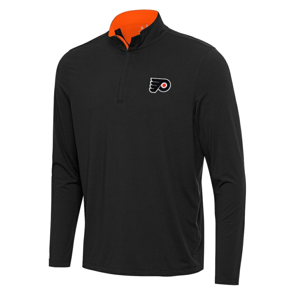 Philadelphia Flyers Antigua Content Quarter-Zip Pullover Top - Black/Orange | NHL Clearance