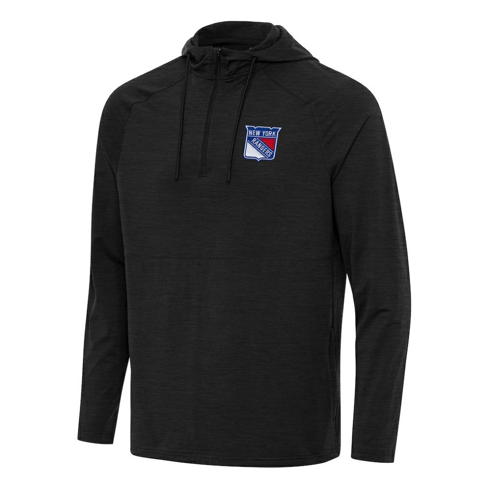 New York Rangers Antigua Spikes Quarter-Zip Hoodie - Heather Black | NHL on sale