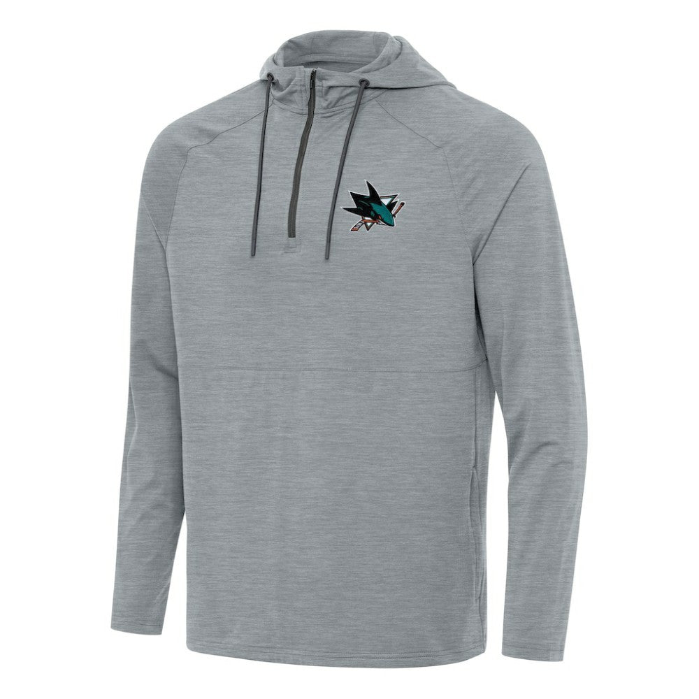 San Jose Sharks Antigua Spikes Quarter-Zip Hoodie - Heather Gray | NHL near me