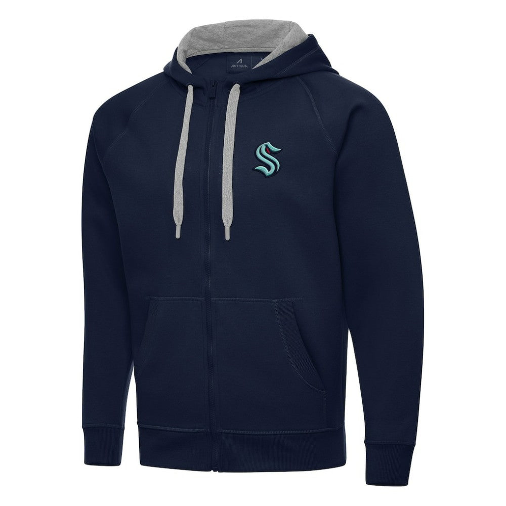 Seattle Kraken Antigua Big & Tall Victory Full-Zip Hoodie - Navy | NHL on sale