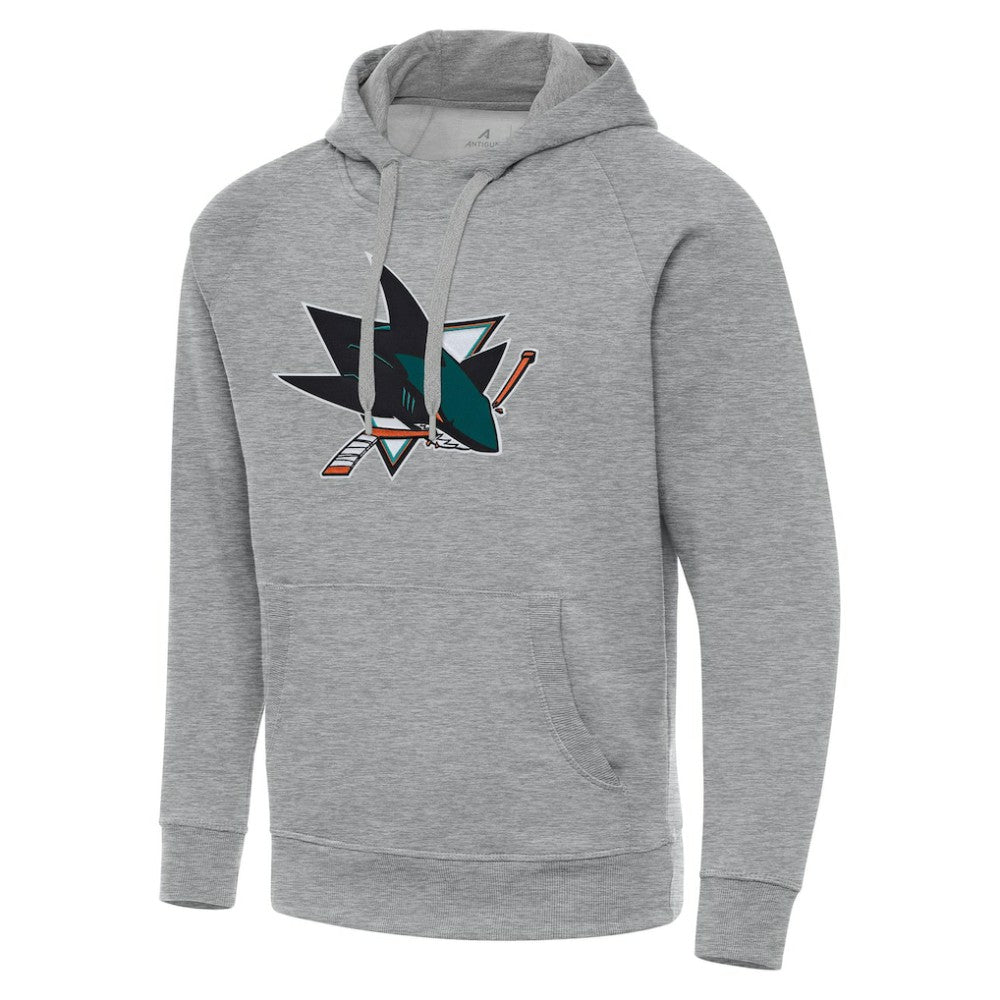 San Jose Sharks Antigua Big & Tall Victory Pullover Hoodie - Heather Gray | NHL Clearance