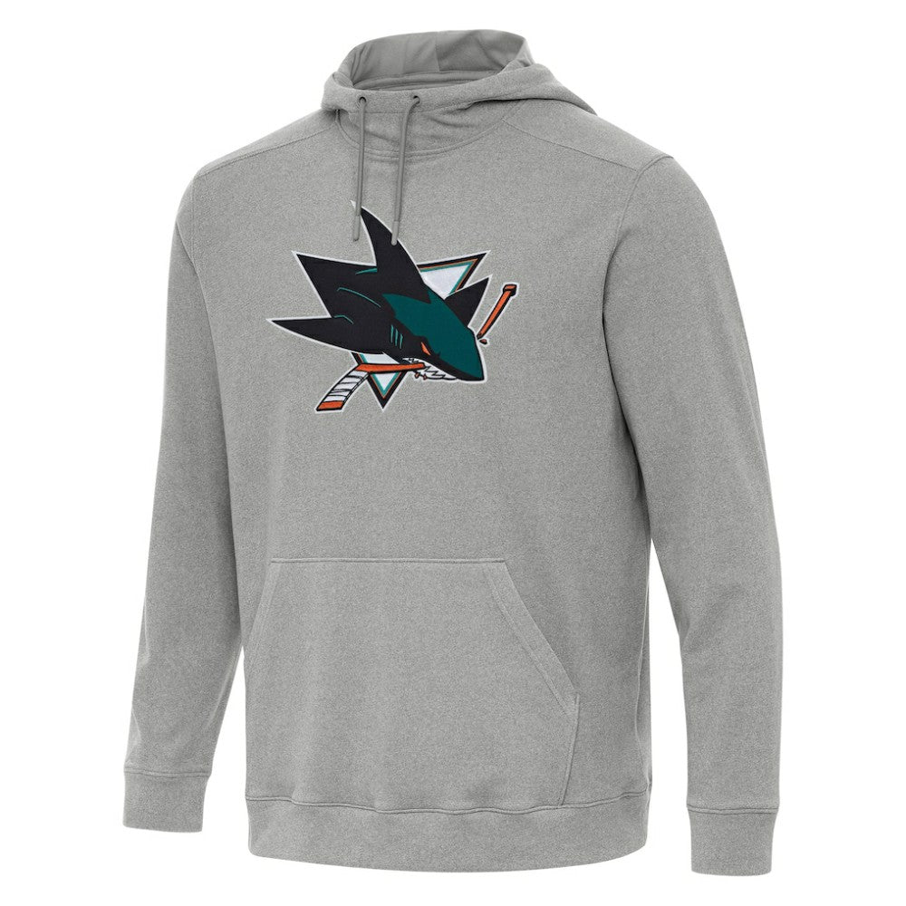 San Jose Sharks Antigua Cloud Pullover Hoodie - Heather Gray | NHL Lifestyle
