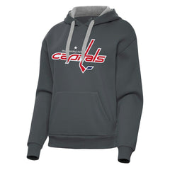 Washington Capitals Antigua Women's Victory Pullover Hoodie - Charcoal | NHL near me