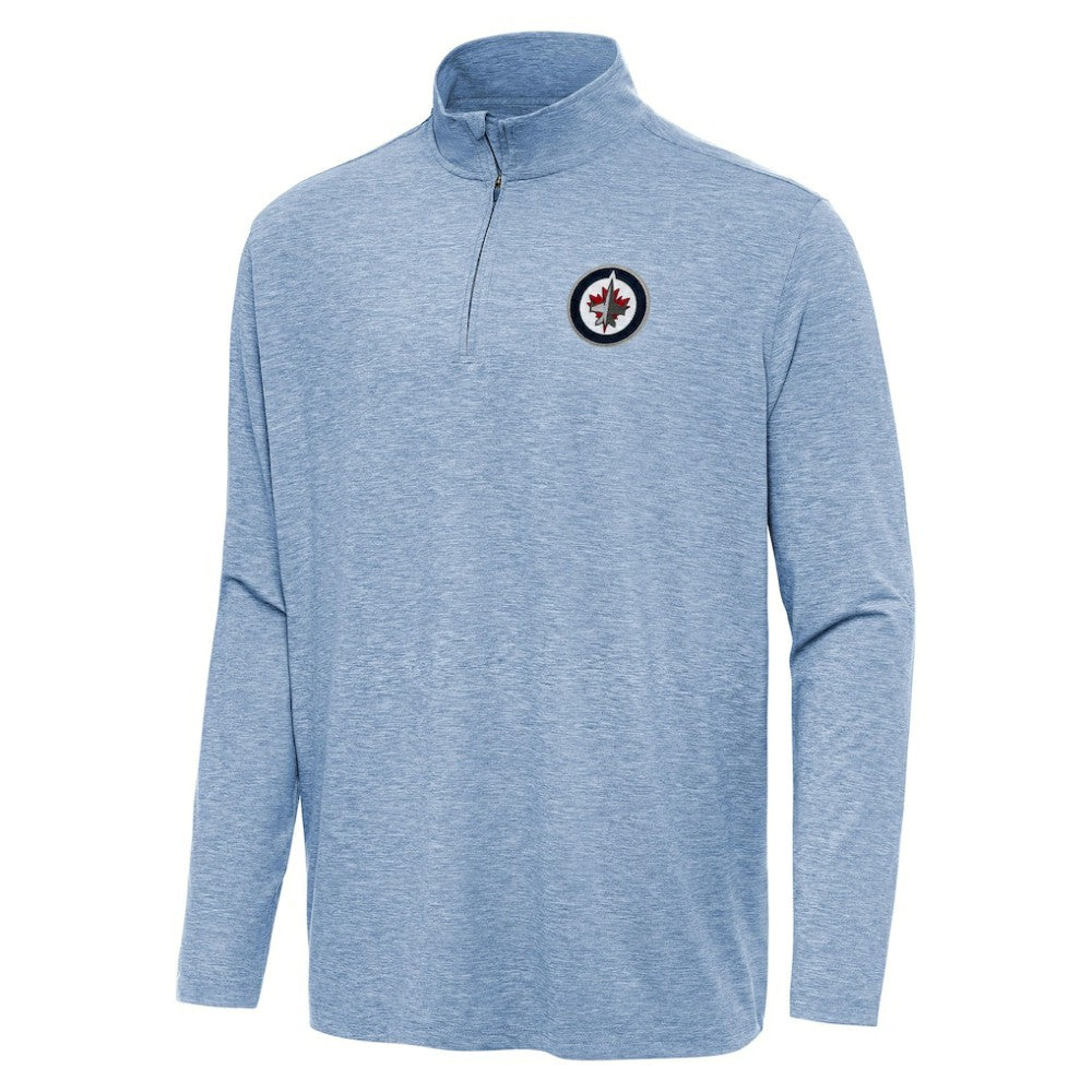 Winnipeg Jets Antigua Hunk Quarter-Zip Top - Heather Blue | NHL on sale