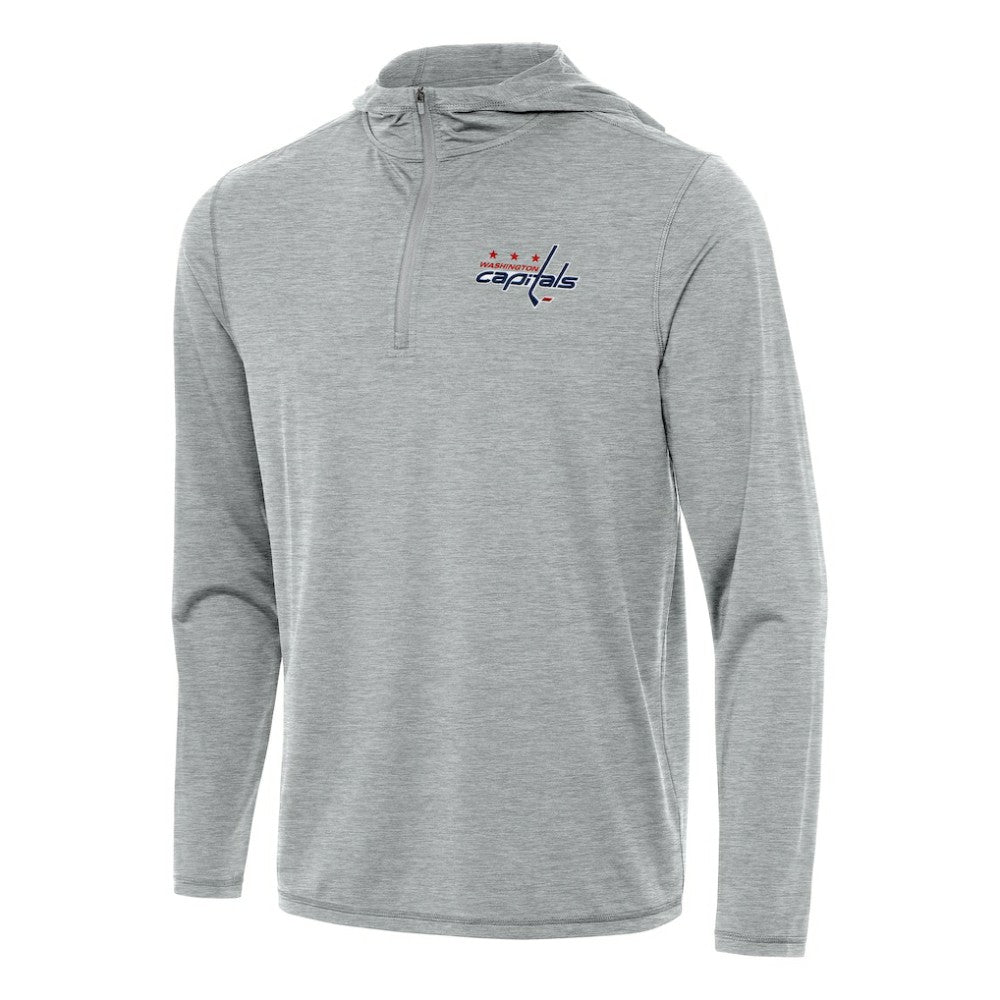 Washington Capitals Antigua Tidy Quarter-Zip Hoodie - Heather Gray | NHL Clearance