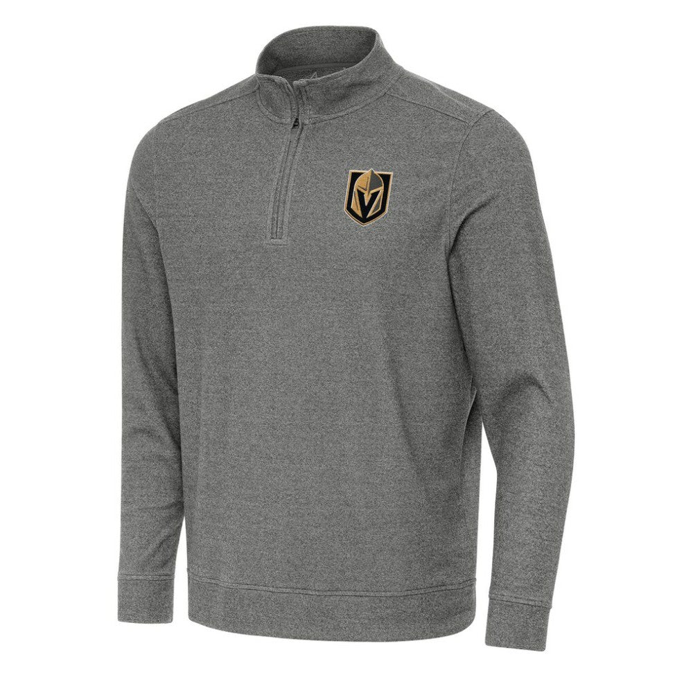 Vegas Golden Knights Antigua Subtle Quarter-Zip Sweatshirt - Heather Black | NHL sale