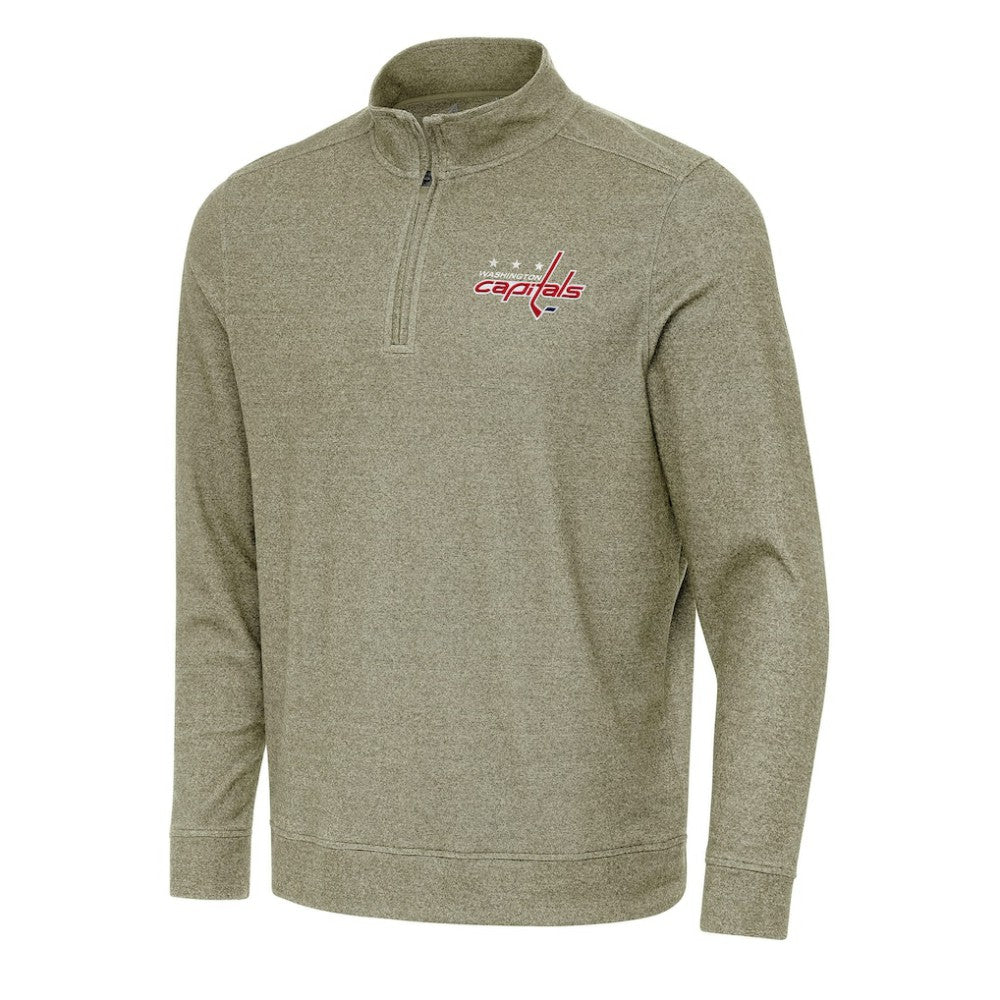 Washington Capitals Antigua Subtle Quarter-Zip Sweatshirt - Olive | NHL on sale
