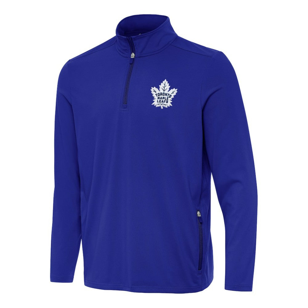 Toronto Maple Leafs Antigua Perilous Quarter-Zip Sweatshirt - Royal | NHL Lifestyle