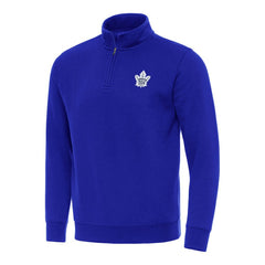 Toronto Maple Leafs Antigua Victory Quarter-Zip Mock Sweatshirt - Blue | NHL Lifestyle