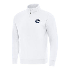 Vancouver Canucks Antigua Victory Quarter-Zip Mock Sweatshirt - White | NHL sale