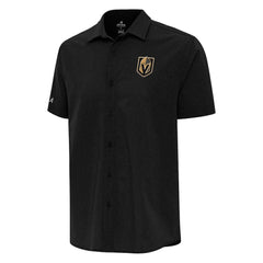 Vegas Golden Knights Antigua Activate Woven Short Sleeve Button-Up Shirt - Black | NHL discount