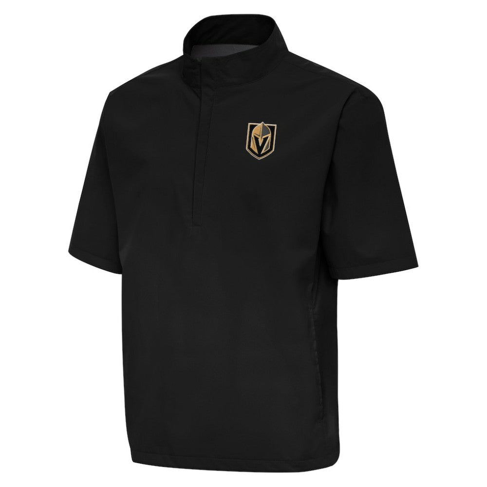 Vegas Golden Knights Antigua Brisk Quarter-Zip Windbreaker - Black | NHL Lifestyle