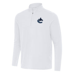 Vancouver Canucks Antigua Intent Quarter-Zip Top - White | NHL Lifestyle