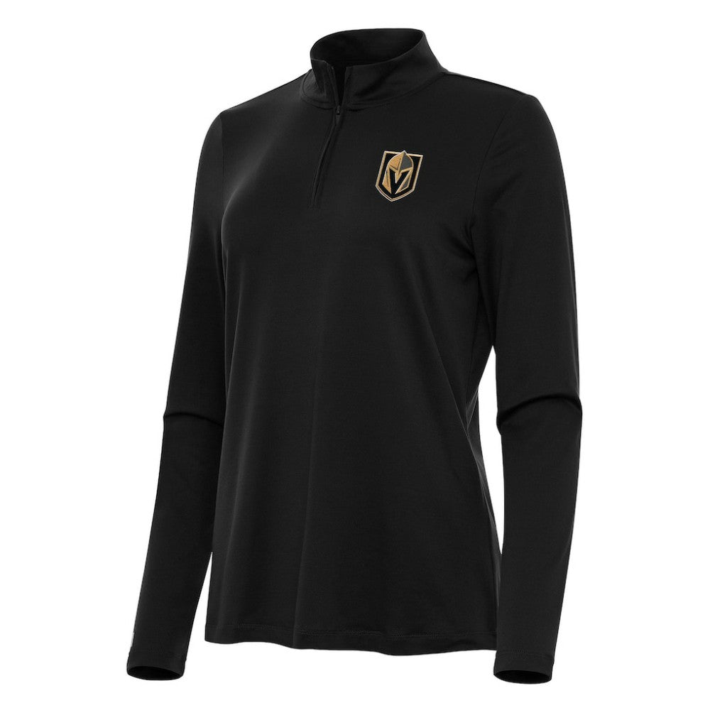 Vegas Golden Knights Antigua Women's Reprocess Quarter-Zip Top - Black | NHL near me