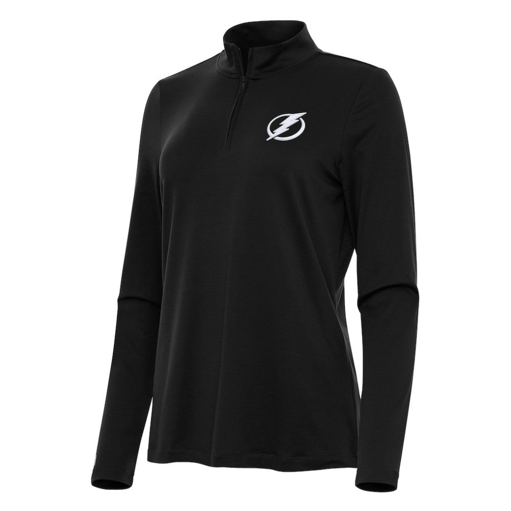 Tampa Bay Lightning Antigua Women's Reprocess Quarter-Zip Top - Black | NHL Clearance