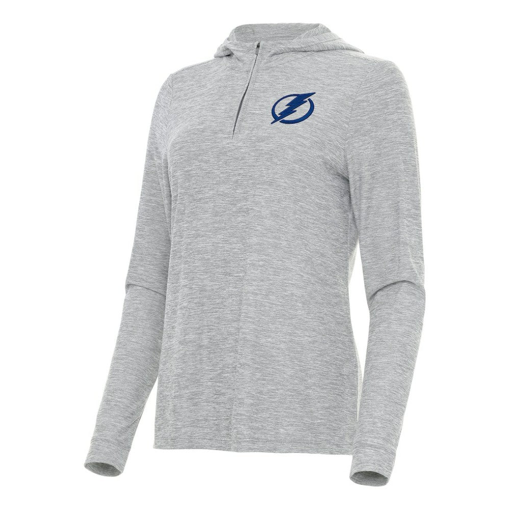 Tampa Bay Lightning Antigua Women's Daybreak Quarter-Zip Hoodie - Heather Gray | NHL Lifestyle