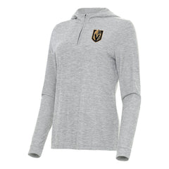 Vegas Golden Knights Antigua Women's Daybreak Quarter-Zip Hoodie - Heather Gray | NHL Clearance