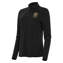 Vegas Golden Knights Antigua Women's Bright Quarter-Zip Top - Heather Black | NHL on sale