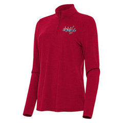 Washington Capitals Antigua Women's Bright Quarter-Zip Top - Heather Red | NHL Lifestyle