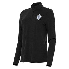Toronto Maple Leafs Antigua Women's Bright Quarter-Zip Top - Heather Black | NHL Lifestyle