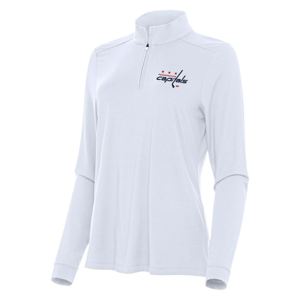 Washington Capitals Antigua Women's Intent Quarter-Zip Top - White | NHL Lifestyle