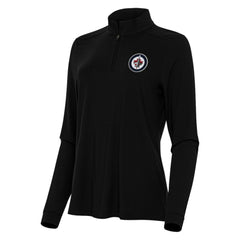 Winnipeg Jets Antigua Women's Intent Quarter-Zip Top - Black | NHL Lifestyle
