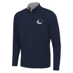 Vancouver Canucks Antigua Content Quarter-Zip Pullover Top - Navy/Gray | NHL online