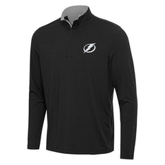 Tampa Bay Lightning Antigua Content Quarter-Zip Pullover Top - Black/Gray | NHL on sale