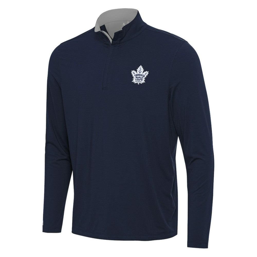 Toronto Maple Leafs Antigua Content Quarter-Zip Pullover Top - Navy/Gray | NHL on sale