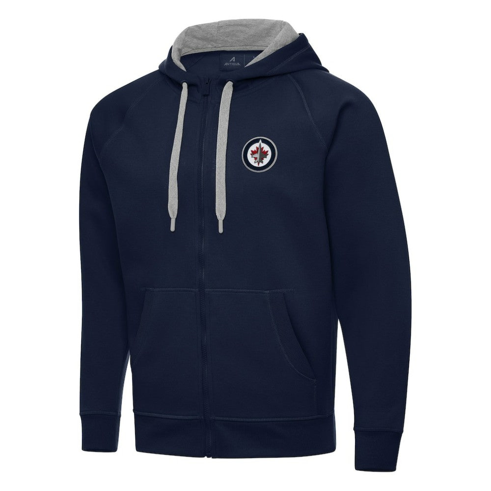Winnipeg Jets Antigua Big & Tall Victory Full-Zip Hoodie - Navy | NHL Clearance