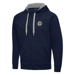 Winnipeg Jets Antigua Big & Tall Victory Full-Zip Hoodie - Navy | NHL Clearance