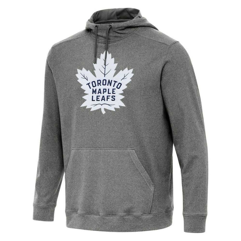 Toronto Maple Leafs Antigua Cloud Pullover Hoodie - Heather Black | NHL Lifestyle