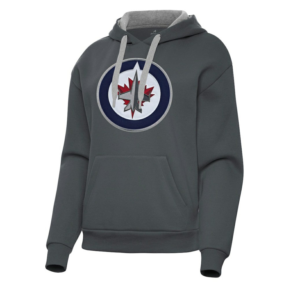 Winnipeg Jets Antigua Women's Victory Pullover Hoodie - Charcoal | NHL online