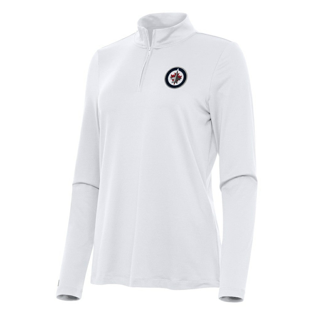 Winnipeg Jets Antigua Women's Reprocess Quarter-Zip Top - White | NHL Lifestyle