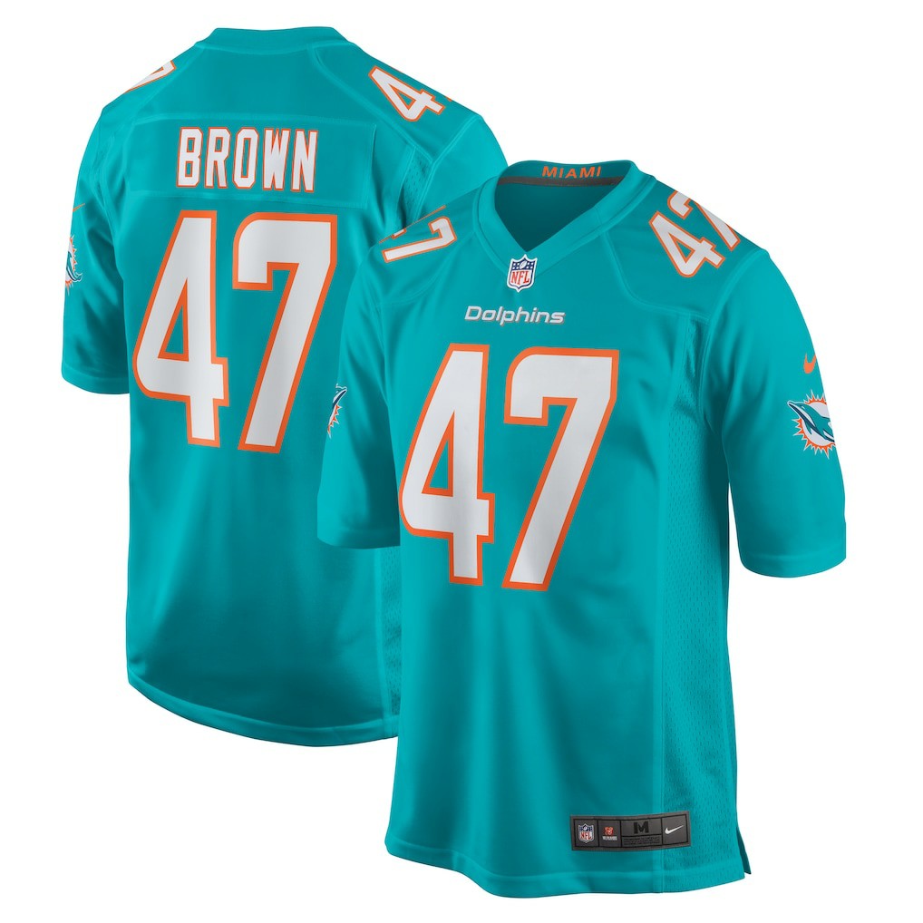 Cam Brown Miami Dolphins Game Jersey - Aqua - Nike
