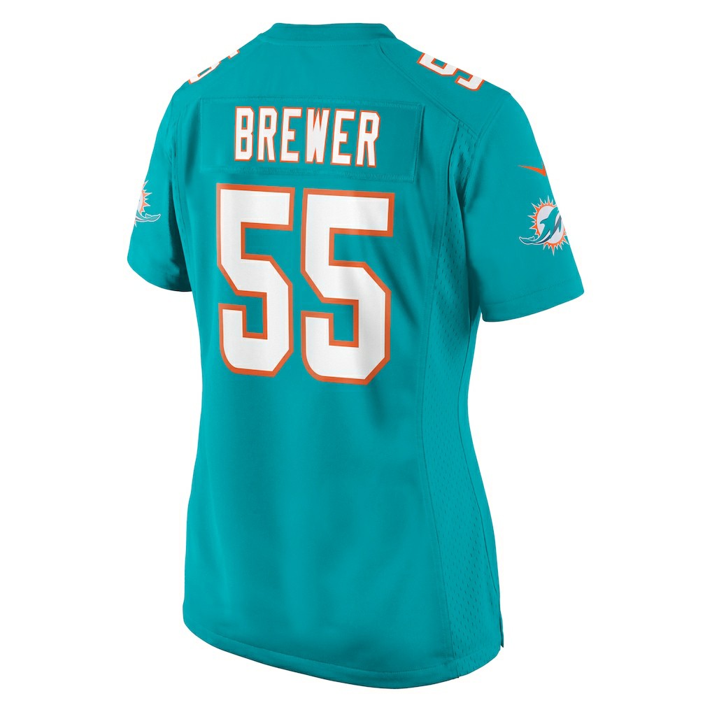 Aaron Brewer Miami Dolphins Women's Game Jersey - Aqua - Nike