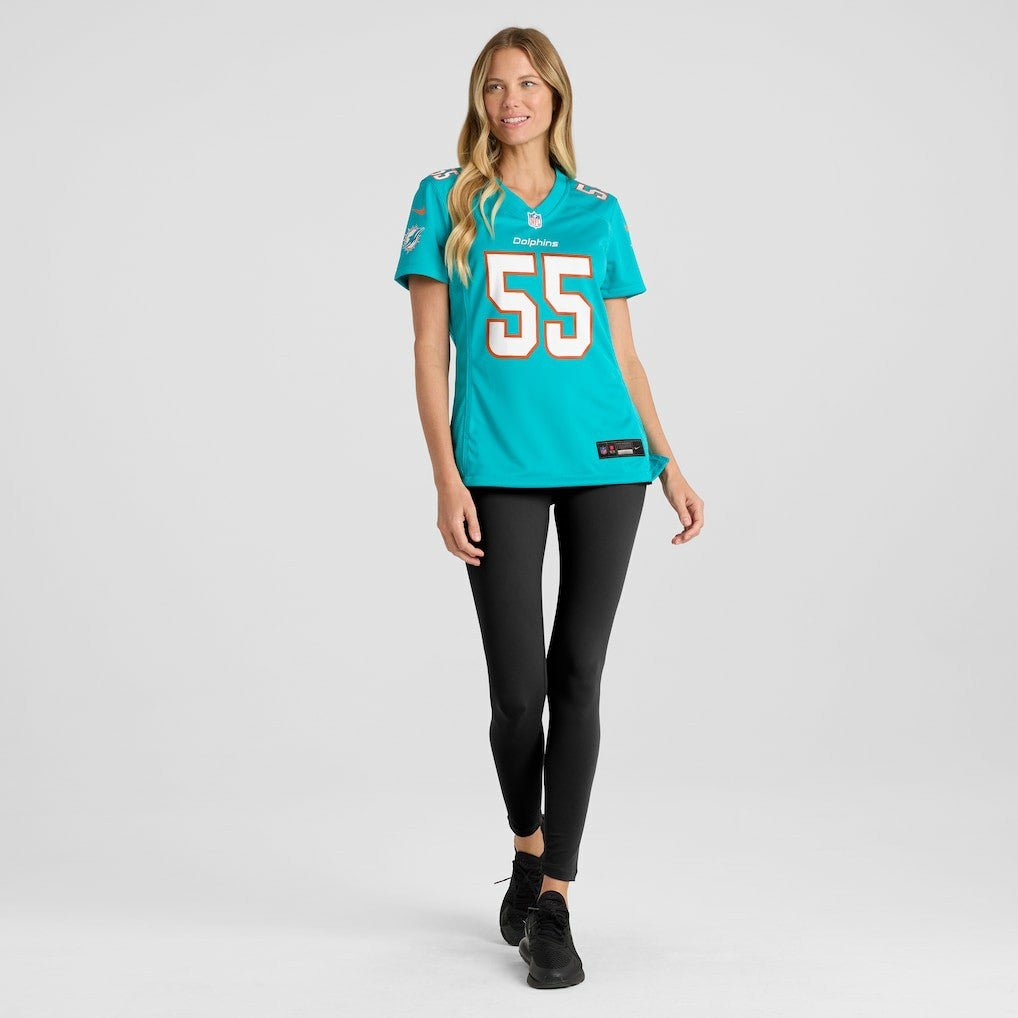 Aaron Brewer Miami Dolphins Women's Game Jersey - Aqua - Nike