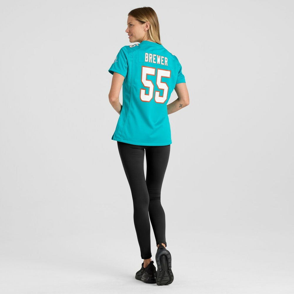 Aaron Brewer Miami Dolphins Women's Game Jersey - Aqua - Nike