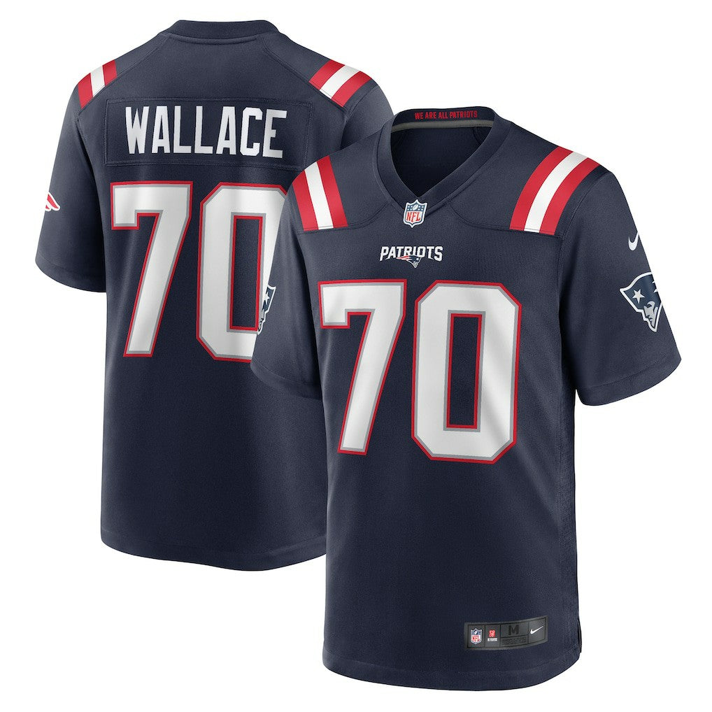 Caedan Wallace New England Patriots Game Jersey - Navy - Nike