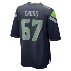 Charles Cross Seattle Seahawks Game Jersey - College Navy - Nike