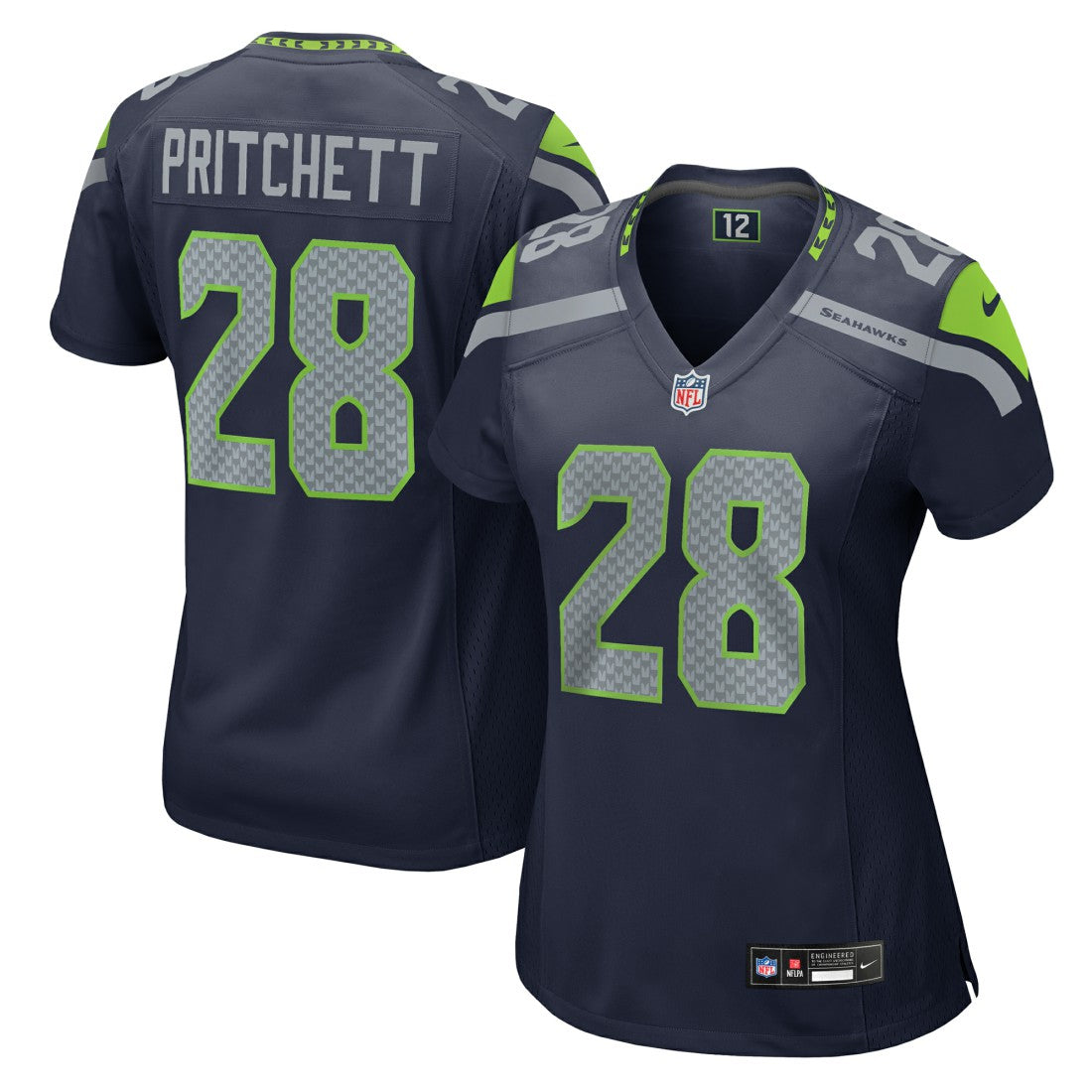 Nehemiah Pritchett Seattle Seahawks Women's Team Game Jersey - College Navy - Nike