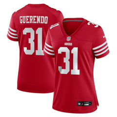 Isaac Guerendo San Francisco 49ers Women's Team Game Jersey - Scarlet - Nike