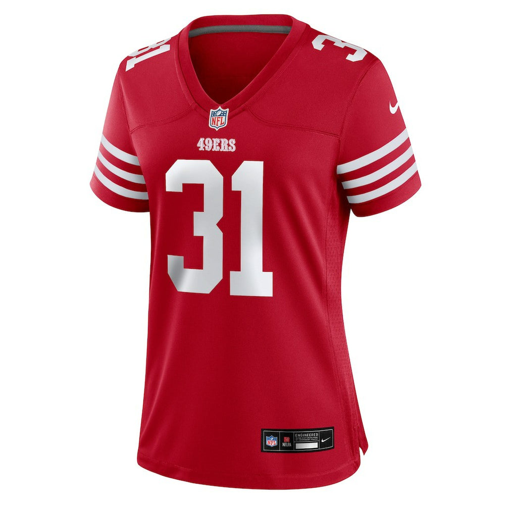 Isaac Guerendo San Francisco 49ers Women's Team Game Jersey - Scarlet - Nike