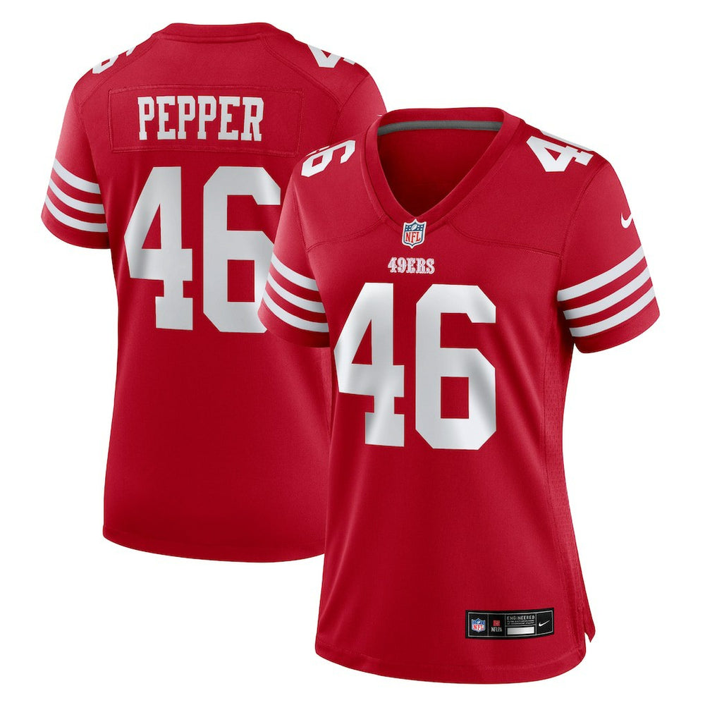 Taybor Pepper San Francisco 49ers Women's Team Game Jersey - Scarlet - Nike
