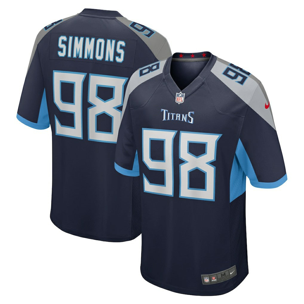 Jeffery Simmons Tennessee Titans Game Jersey - Navy - Nike