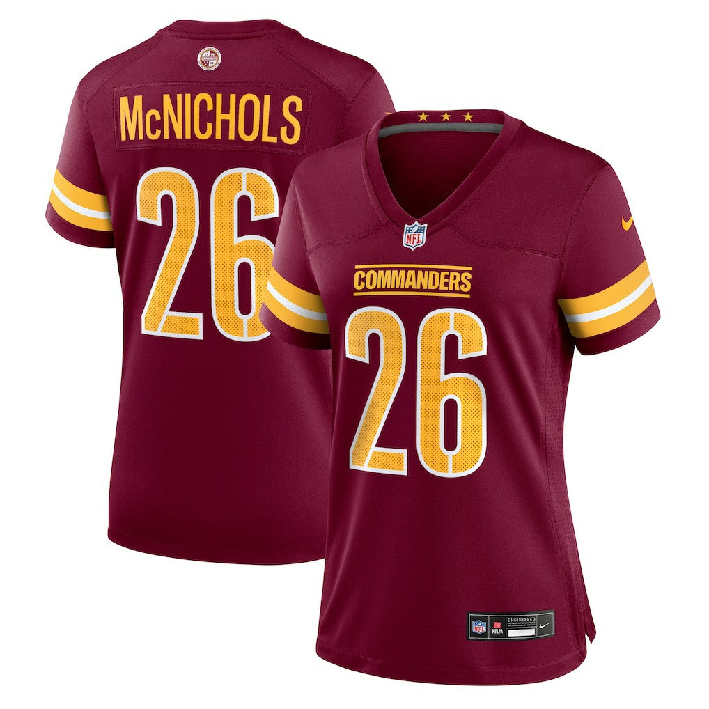 Jeremy McNichols Washington Commanders Women's Team Game Jersey - Burgundy - Nike